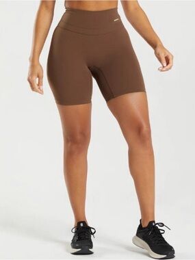 Gymshark High-Waist Brown Bike Shorts